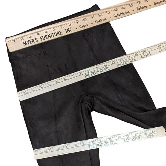 SPANX Faux Suede Leggings shapewear chocolate brown pull on XS - Picture 3 of 9